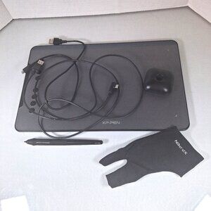 XP-Pen Deco 01 Graphics Drawing Tablet With Glove, Pen, Pen Stand And 2 Cords